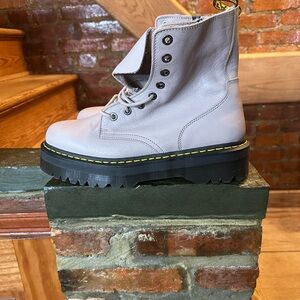 Dr. Martens Women's Light Gray Combat Boots